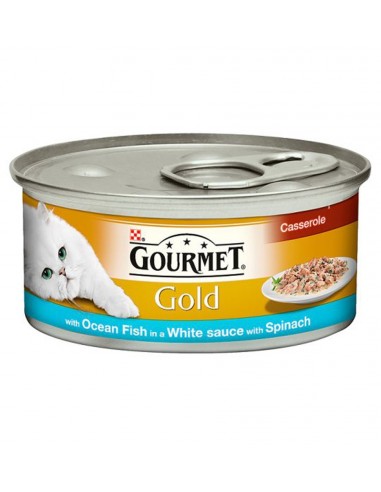 Gourmet Gold hrana za mačke u konzervi, riba i spanać / 85gr