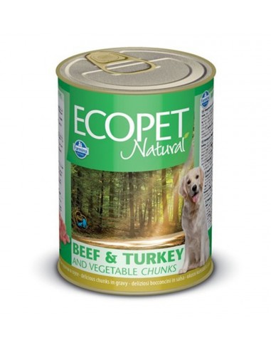EcoPet Natural Govedina, Ćuretina i povrće, 405 gr